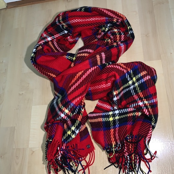 POLO RALPH LAUREN Large Tartan Plaid Check Blanket Wrap Scarf - Picture 3 of 7